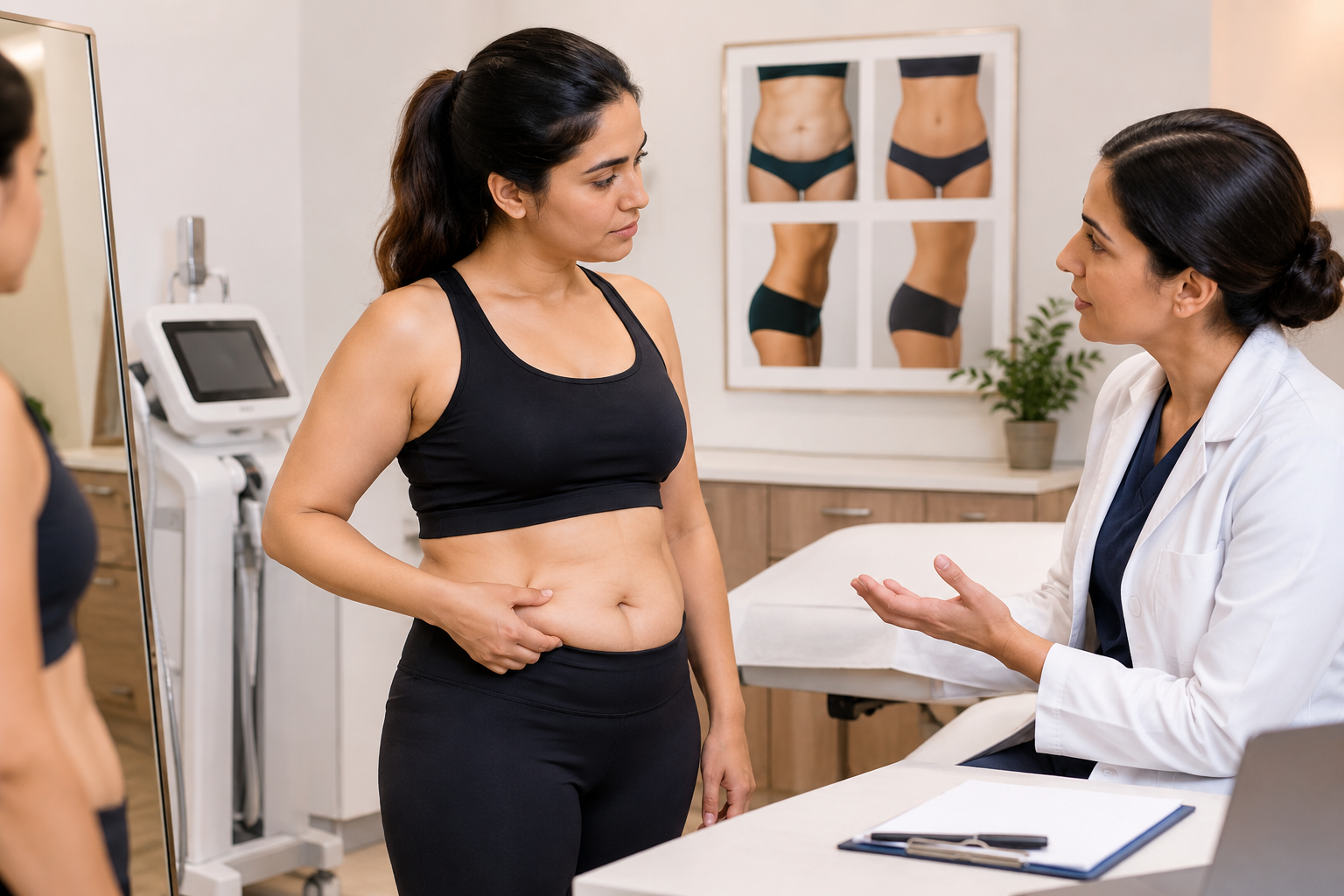 Consultation for loose skin after weight loss with a specialist at a body contouring clinic in Indore